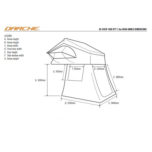 Darche T050801628 Hi-View T050801628 1800 Annex 1.6M Drop (IN STORE PICKUP ONLY)