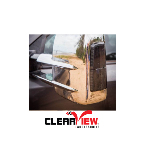 Clearview CV-FD-RE-EC Towing Mirrors for Ford Everest (Electric; Chrome)