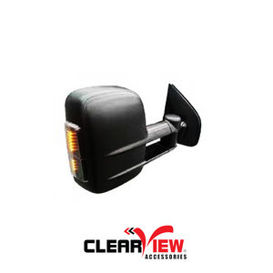 Clearview CV-FD-RE-IEB Towing Mirrors [Electric w/ Indicators; Black]