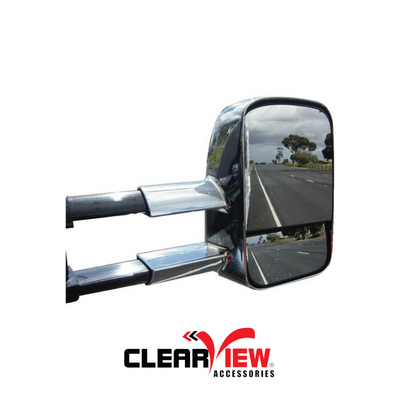 Clearview CV-FD-TY-EC Towing Mirrors for Ford Territory [Chrome; Electric with Reflectors]