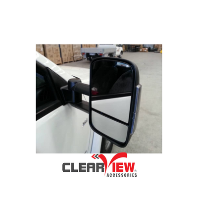 Clearview CV-HI-DC-IEB Towing Mirrors for Holden Colorado & Rodeo [Electric; Indicators; Black]