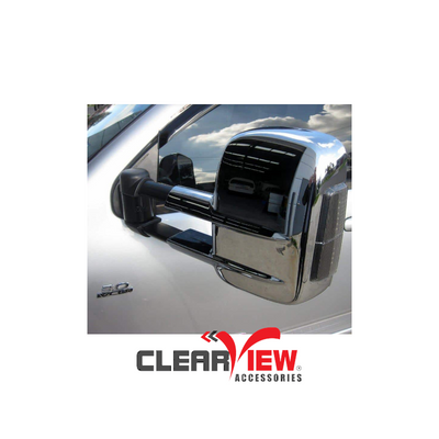 Clearview CV-HI-DC-IEC Towing Mirrors for Holden Colorado & Rodeo [Indicators; Electric; Chrome]