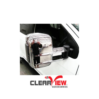 Clearview CV-HI-DC2012-FIEC Towing Mirrors for Isuzu MU-X [Powerfold; Indicators; Electric; Chrome]