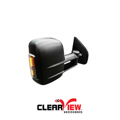 Clearview CV-HI-DC2012-IEB Towing Mirrors [Electric with Indicators; Black]