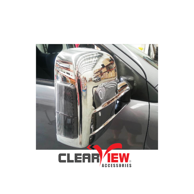 Clearview CV-M-BT50-IEC Towing Mirrors for Mazda BT-50 [Indicators; Electric; Chrome]