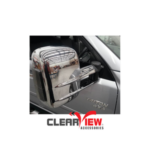 Clearview CV-MB-TC-IEC Towing Mirrors for Mitsubishi Triton & Challenger [Indicators; Electric; Chrome]