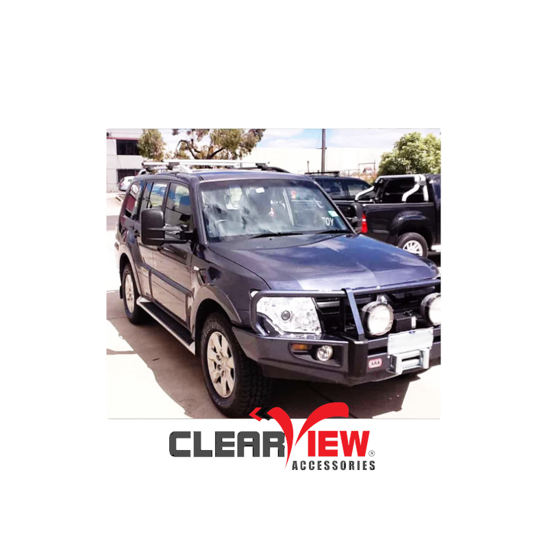 Clearview CV-MP-NT-IEB Towing Mirrors for Mitsubishi Pajero [Indicators; Electric; Black]