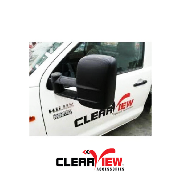 Clearview CV-NN-D40-MB Towing Mirrors for Nissan Navara D40/550 & Pathfinder [Manual; Black]
