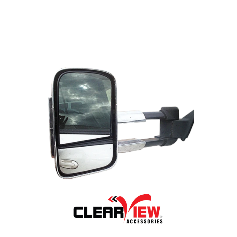 Clearview CV-NN-D40-MC Towing Mirrors for Nissan Navara D40/550 & Pathfinder [Manual; Chrome]