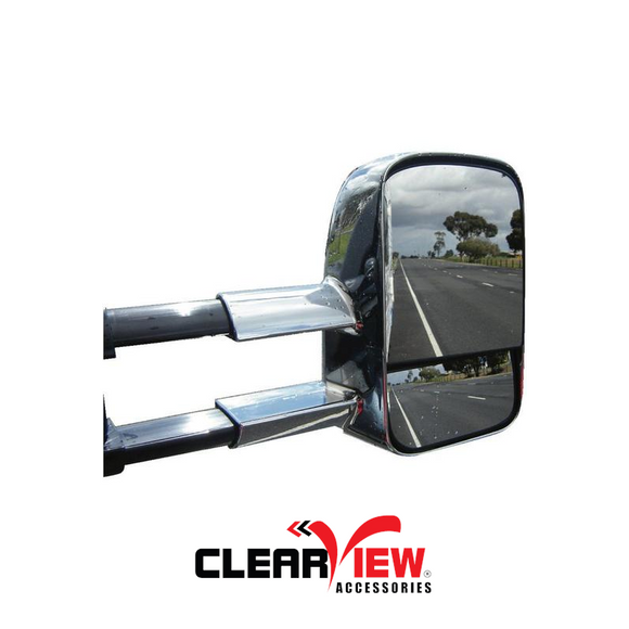 Clearview CV-NN-NP300-EC Towing Mirrors for Nissan Navara NP300 [Electric; Chrome]