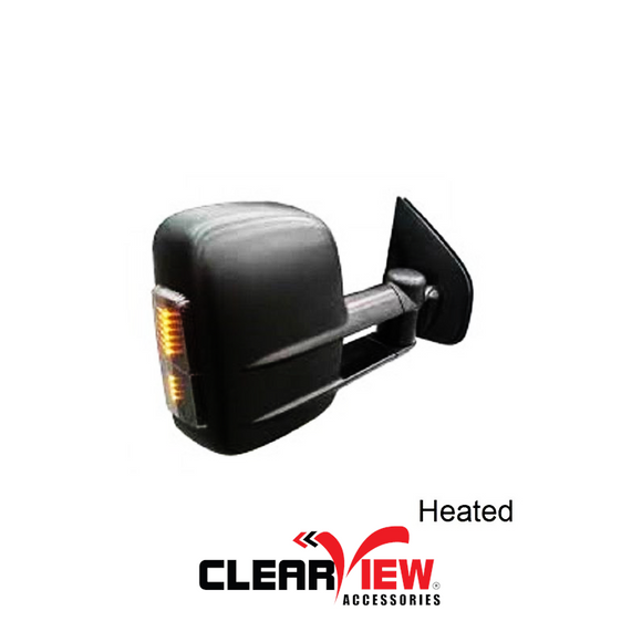 Clearview CV-NN-NP300-HIEB Towing Mirrors for Nissan Navara NP300 [Heated; Electric Indicators; Electric; Black]
