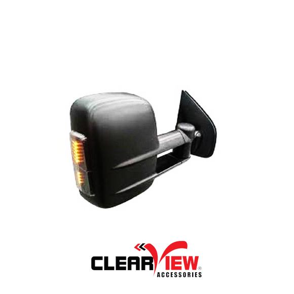 Clearview CV-NN-NP300-IEB Towing Mirrors for Nissan Navara NP300 [Indicators; Electric; Black]