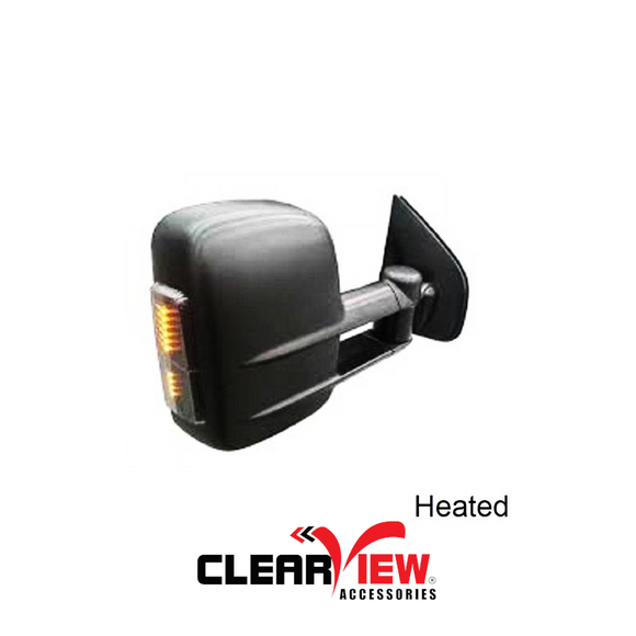 Clearview CV-NP-Y62-HIEB Towing Mirrors for Nissan Patrol Y62 [Heated; Indicators; Electric; Black]