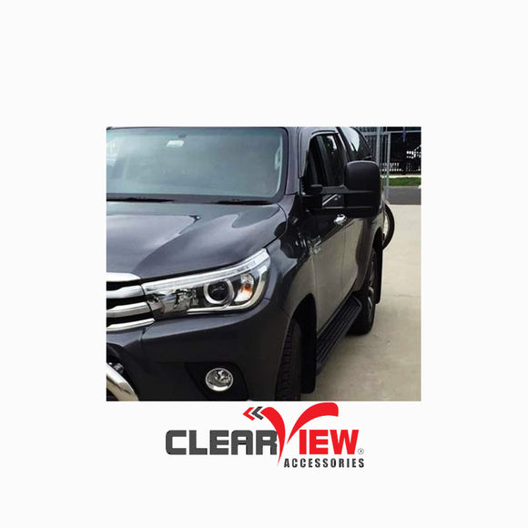 Clearview CV-TH-2015-FIEB Towing Mirrors for Toyota Hilux [Electric; Black; Powerfold; Indicators]