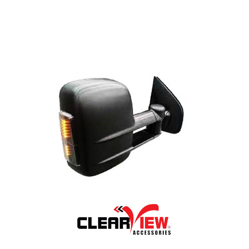 Clearview CV-TH-SR-IEB Towing Mirrors for Toyota Hilux [Indicators; Electric; Black]