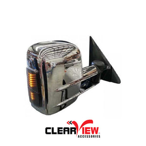 Clearview CV-TH-SR-IEC Towing Mirrors for Toyota Hilux [Indicators; Electric; Chrome]