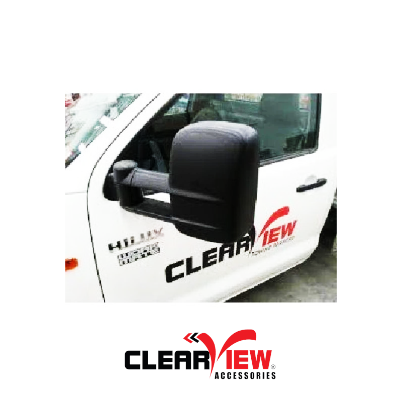 Clearview CV-TL-100S-MB Towing Mirrors for Toyota Landcruiser 100 Series & Lexus LX 470 [Manual; Black]