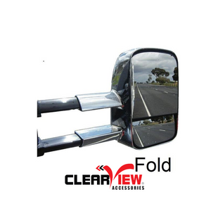 Clearview CV-TL-200S-FEC Towing Mirrors [Powerfold; Electric; Chrome]