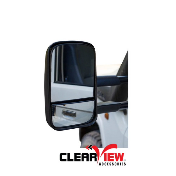 Clearview CV-TL-200S-IEB Towing Mirrors [Electric w/ Indicators; Black]