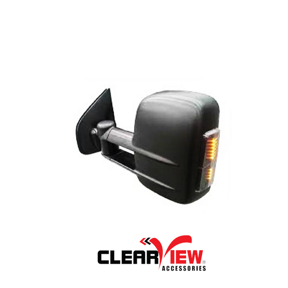 Clearview CV-TL-70S-KIEB Towing Mirrors [Indicators; Electric Kit; Black; HW]