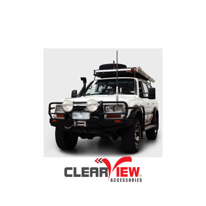 Clearview CV-TL-80S-MB Towing Mirrors for Toyota Landcruiser 80 Series [Manual; Black]