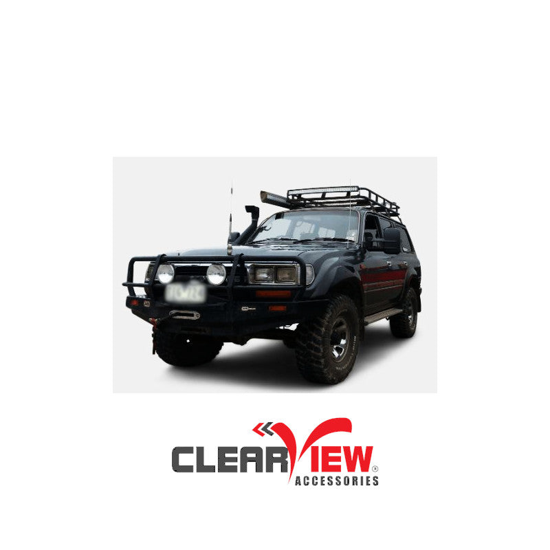 Clearview CV-TL-80S-MB Towing Mirrors for Toyota Landcruiser 80 Series [Manual; Black]