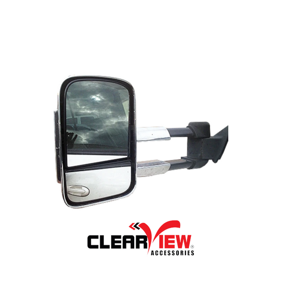 Clearview CV-TL-80S-MC Towing Mirrors for Toyota Landcruiser 80 Series [Manual; Chrome]