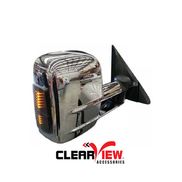 Clearview CV-TP-150S-IEC Towing Mirrors for Toyota Prado 150 Series [Indicators; Electric; Chrome]