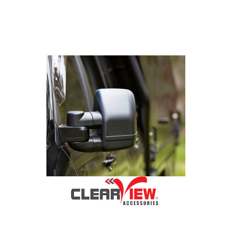 Clearview CVNG-FD-EV-FIEB Towing Mirrors for Ford Everest [Next Gen; Pair; Power-fold; Multi-Signal Module; Electric; Black]