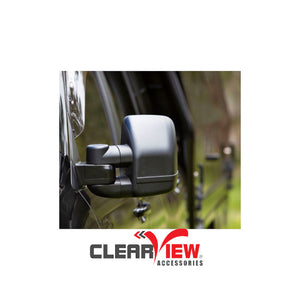Clearview CVNG-FM-RB-MB Towing Mirrors for Ford Ranger & Mazda BT-50 [Next Gen; Pair; Manual; Black]
