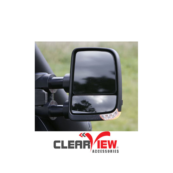 Clearview CVNG-HI-DC2012-FIEB Towing Mirrors for Holden Colorado, Colorado 7, Trailblazer & Isuzu D-Max, MU-X [Next Gen; Pair; Powerfold; Multi-Signal Module; Electric; Black]