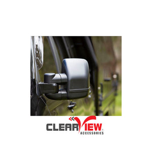 Clearview CVNG-MB-TC-MB Towing Mirrors [Next Gen; Pair; Manual; Black] - Mitsubishi Triton & Challenger