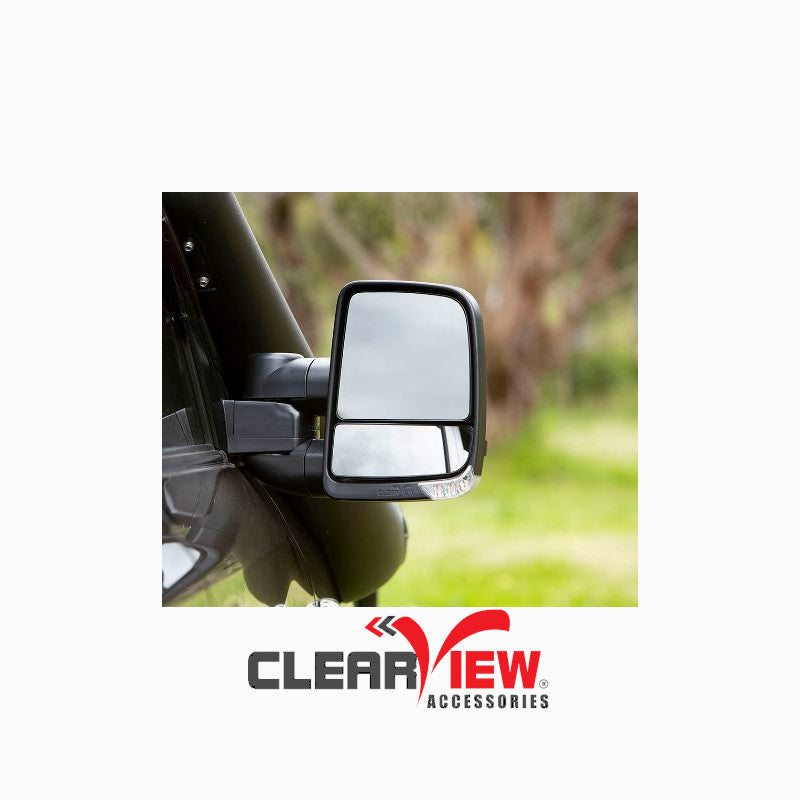 Clearview CVNG-NN-NP300-EB Towing Mirrors for Nissan Navara NP300 [Next Gen; Pair; Electric; Black]