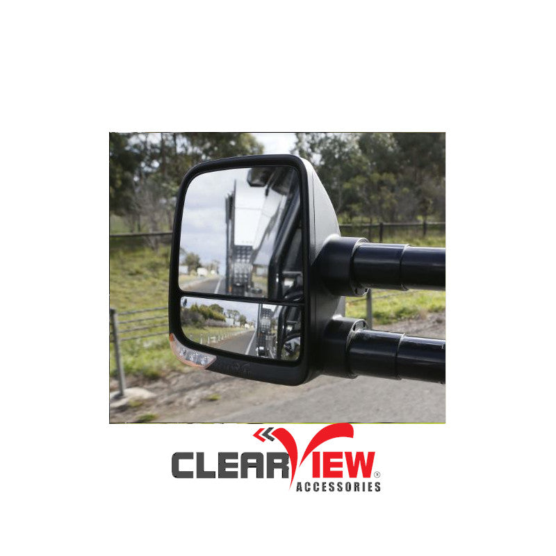 Clearview CVNG-NN-NP300-IEB Towing Mirrors for Nissan Navara NP300 [Next Gen; Pair; Multi-Signal Module; Electric; Black]