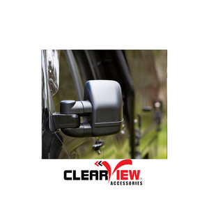 Clearview CVNG-TL-200S-HFSIEB Towing Mirrors for Toyota Landcruiser 200 Series [Next Gen; Pair; Heated; BSM; Powerfold; Multi-Signal Module; Electric; Black]