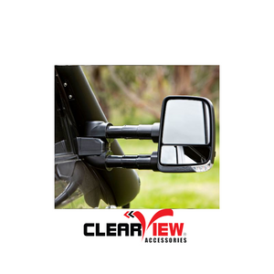 Clearview CVNG-TP-120S-EB Towing Mirrors [Next Gen; Pair; Electric; Black] - Toyota Prado 120 Series