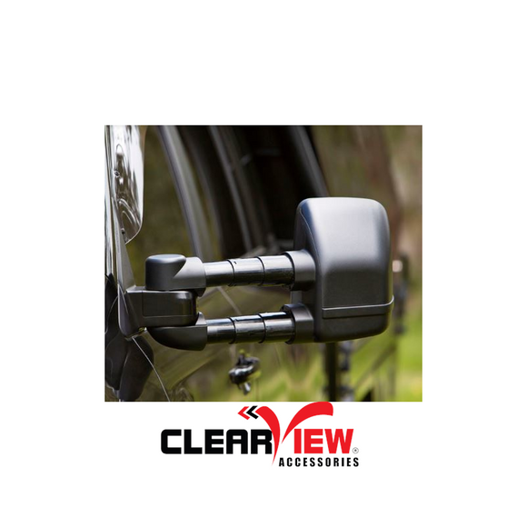 Clearview CVNG-TP-120S-IEB Towing Mirrors [Next Gen; Pair; Multi-Signal Module; Electric; Black] - Toyota Prado 120 Series