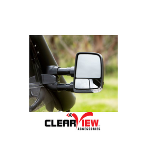 Clearview CVNG-TP-150S-HFIEB Towing Mirrors for Toyota Prado 150 Series [Next Gen; Pair; Heated; Power-Fold; Multi-Signal Module; Electric; Black]