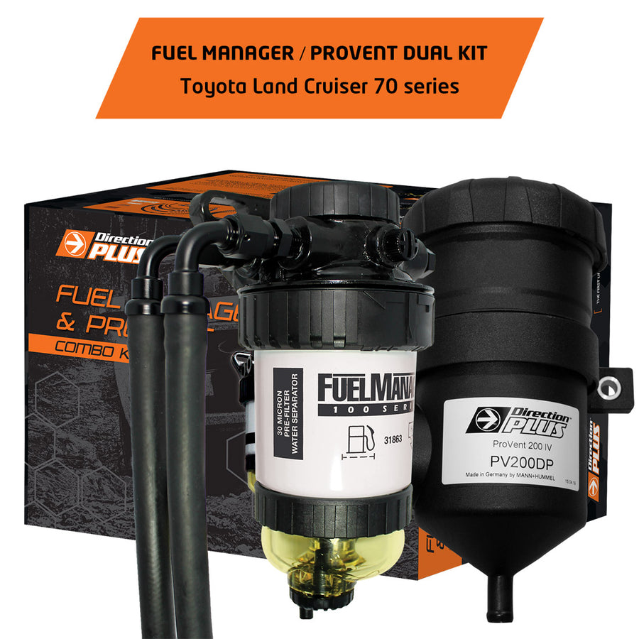 Direction Plus Fuel Manager Pre-Filter and Provent Oil Kit Land Cruiser 70 Series