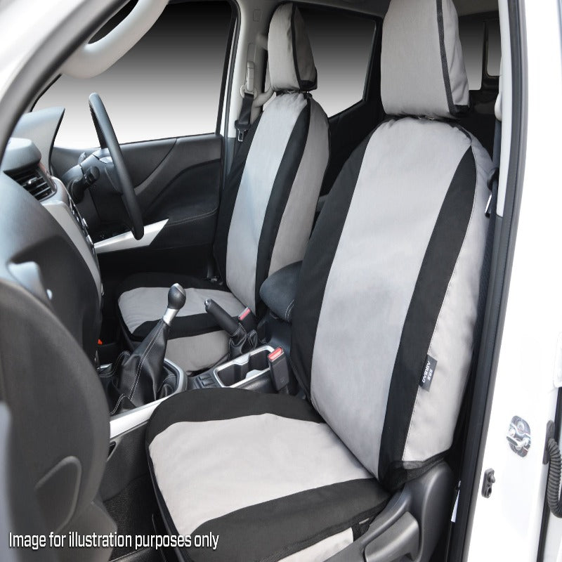 MSA MPS03 Front Twin Buckets (AIRBAG SEATS) D&P Electrics & Leather Seats + Console Cover + Integrated Lumbar Support for Mitsubishi Triton MR GLS Premium Dual Cab
