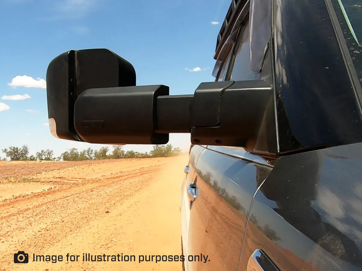 MSA TM902-ISUZU D-MAX & MU-X TOWING MIRRORS BLACK, ELECTRIC, INDICATORS, BLIND SPOT MONITORING TO SUIT ISUZU D-MAX (09/2020-CURRENT) & MU-X (07/2021-CURRENT)