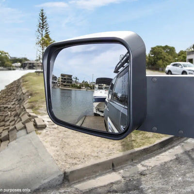 TM1202 – MITSUBISHI PAJERO SPORT TOWING MIRRORS (BLACK, ELECTRIC, INDICATORS, BLIND SPOT MONITORING) 2015-CURRENT