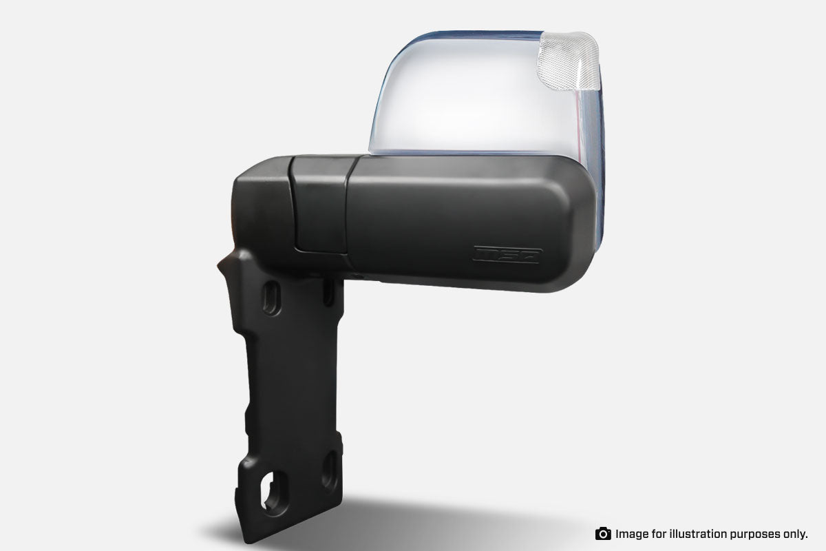 MSA TM403 TOYOTA LANDCRUISER LC70-LC79 SERIES TOWING MIRRORS (CHROME ELECTRIC BIG BASE INDICATORS) 1984-CURRENT