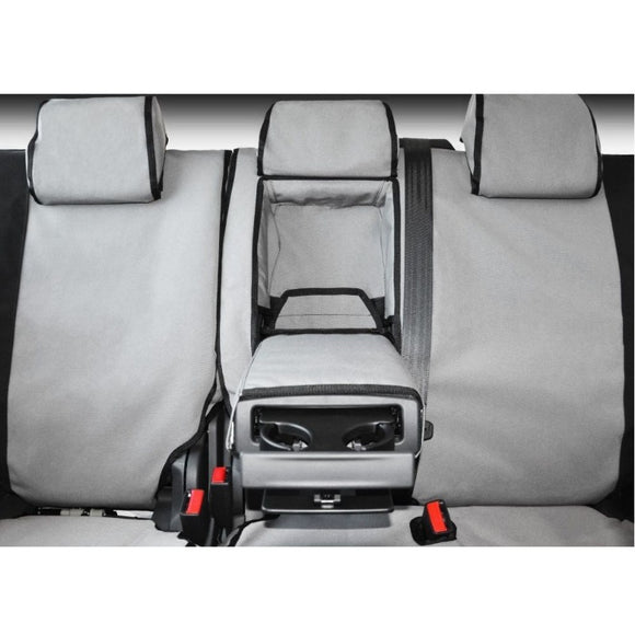 MSA MTT29 Mitsubishi Triton MQ GLX/ GLS DC Rear Bench Seat Cover w/ Centre Fold Down Armrest Cover 3 Headrests