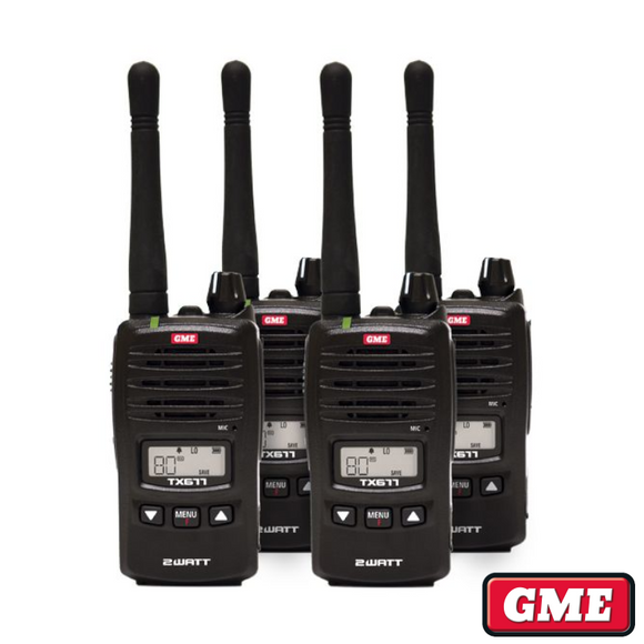 GME TX677QP 2W UHF CB Handheld Radio (Quad Pack)
